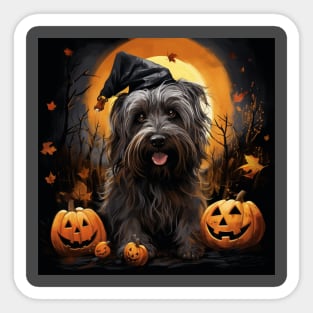 Black Skye Terrier Halloween Sticker